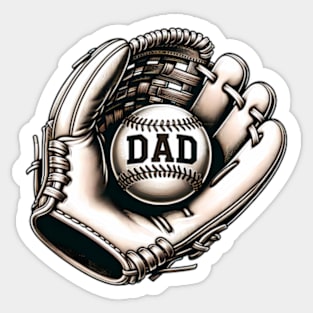 Dad's Home Run" - Baseball Glove & Ball Tee Sticker